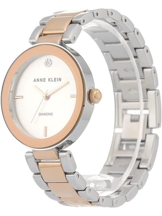 Anne Klein Women\'s Silver Rose Gold Analog Genuine Diamond Dial Bracelet Watch main image 6